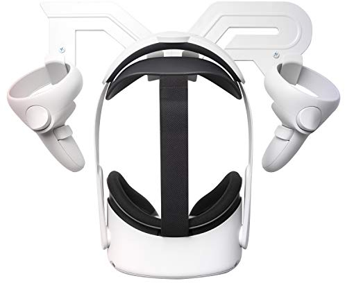 CNBEYOUNG VR Headset Wandhalterung Aufbewahrungsständer Haken kompatibel mit Meta/Oculus Quest 2, Quest, Rift S, HP Reverb G2, HTC Vive, Vive Pro, Elite, PSVR 2, MR Headsets und Controllern (weiß)