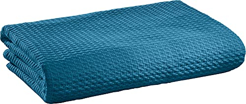 Erwin Müller Sommerdecke, Baumwolldecke Petrol Größe 150x200 cm - luftig-leicht, weiche Qualität, sehr angenehm - 100% Baumwolle