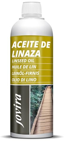 JOVIRA PINTURAS aceite Linaza. Barniz Natural (100% Puro) Nutrición, protección y cuidado de la madera. (500 Mililitros) E-124