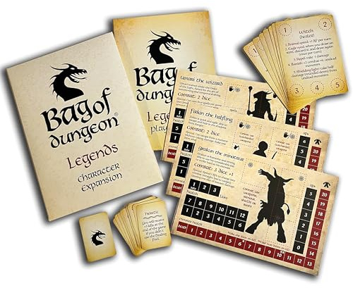 Bag of Dungeon: Legends-Charakter-Erweiterungspaket – Verwendung mit jedem BOD-Spiel – Enthält Zauberer, Halfling, Minotaurus – klassisches Schwert- und Zauberspiel-Spiel – First Edition