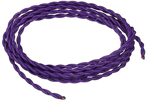 YOKIVE Intrecciato Tessuto Rivestito Filo Casa Cavo 2 Core Connessione Elettrodomestici Ottimo per Casa, Ristorante, Barra, Festa (Viola, 9,84 Piedi)
