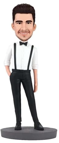 mydedor Figurine personnalisée à tête branlante de Monsieur en Robe de Chambre, Cadeau sculpté à la Main pour Homme