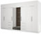 e-Meblast Moderner Kleiderschrank mit Spiegel 360x220 cm - Geräumiger, praktischer Schrank mit Kleiderstange, Ablagen, Schubladen - Garderobe, Schlafzimmerschrank Schlafzimmer - Weiß
