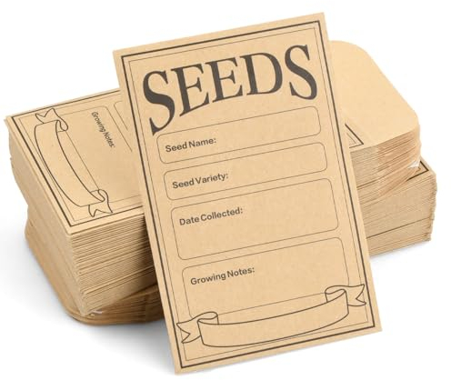 100 Stück Mini Briefumschläge für Saatgut Aufbewahrung, Selbstklebende Papiertüten Braun, Verschließbare Saatgutbeutel Papiertüten Klein für Münzen Samen Schmuck, 12 x 8 cm