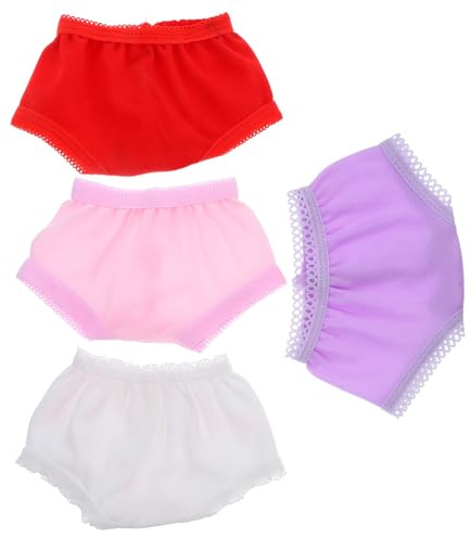 JOINPAYA 4Pcs Doll Panties for 18 Inch Dolls Lightweight Pretend Play Doll Underwear Accessories Set for Kids Diy Clothes