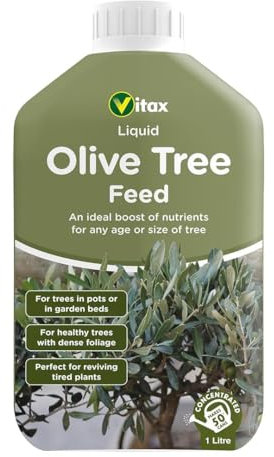 Olive Tree Liquid Feed 1L – Fast-Acting Fertiliser with Slow-Release Nitrogen for Healthy Growth, Lush Foliage & Improved Fruiting – Ideal for Pots, Containers & Garden Borders
