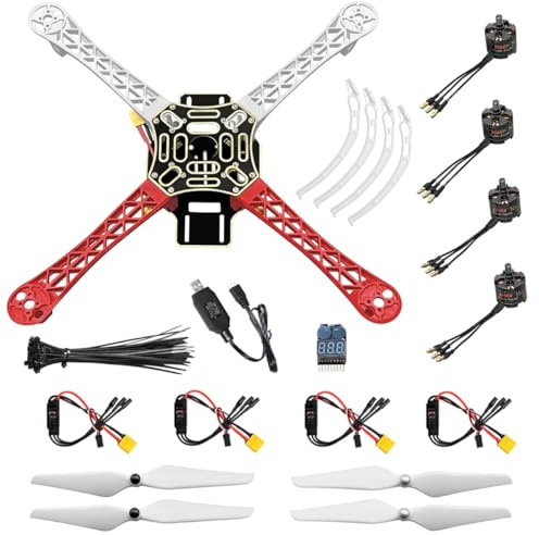 HAWK'S WORK F450 Drönarsats att Bygga, 4-axlig quadcopter DIY-set med handbok och video för drönar- och teknikentusiaster, studenter och forskare (D)