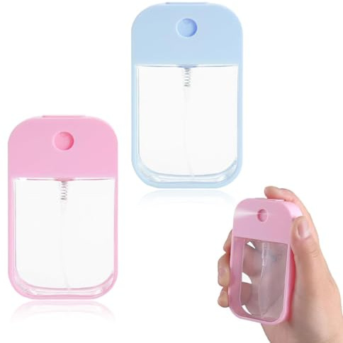 GNALIA Vaporisateur Parfum Vide 2 Pièces 45Ml Flacon Spray Vide Réutilisable Pour Parfums Cosmétiques Et Laits Corporels Bleu Clair Et Rose Pâle