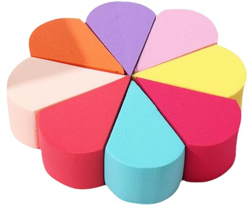 8PCS Flower Shape Makeup Sponge, Reusable Makeup Blender and Cleaning Sponge for Face Foundation, Dishes, Kitchen, Bathroom, Multicolor Cosmetic Puff for Soft Gentle Blending