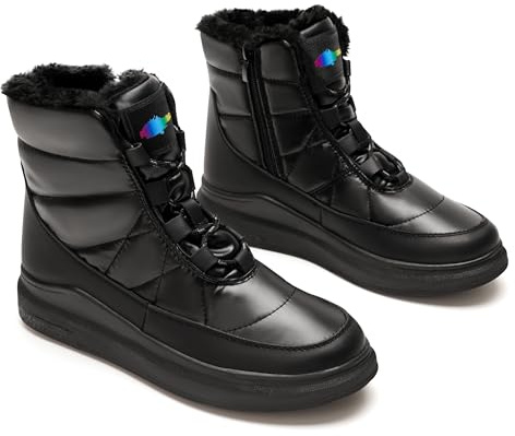 GLAMORA Bottes de neige pour femme hiver imperméables et thermiques avec doublure en fourrure, bottines chaudes antidérapantes et confortables pour le travail, la montagne, la randonnée, la ville ou