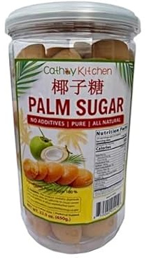 Cathay Kitchen Palm Sugar | Low GI Natural Sweetener, Unrefined Coconut Sugar Alternative, Diabetic-Friendly, Keto & Vegan, Caramel Flavor for Baking | 22.9oz (650g) | Jar