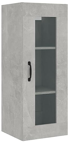 Mhdvray Armadio sospeso grigio cemento, 34,5 x 34 x 90 cm, in legno con 3 scomparti, robusto armadio salvaspazio per soggiorno, camera da letto, corridoio