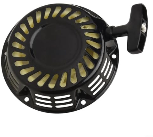 Avviatore tirato a mano per motori da 5,5-6,5 HP, sistema di avvolgimento manuale con attacco a 3 punti da 140 mm, ricambio per tosaerba nero