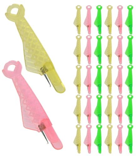 VILLCASE Set 45 Pezzi Infila Aghi a Forma di Pesce in Plastica, Strumento per Infilare Ago da Cucito Inserimento Filo Senza Sforzo, per Cucito e Lavori Artigianali a Casa