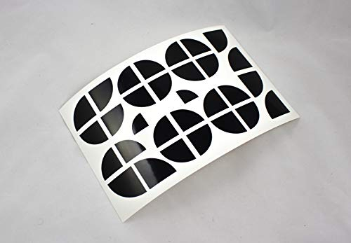 lowgo-shop - Angoli adesivi per logo dell’auto, colore nero lucido, 30 pezzi, per tutti gli emblemi di auto o moto