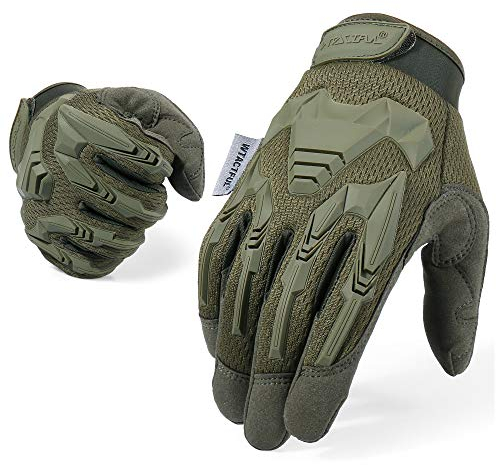 WTACTFUL Taktische Handschuhe,Tatical Gloves,Motorrad Handschuhe,Herren Touchscreen Motorradhandschuhe für Mountainbike, Motorcross,Klettern,Security, Wandern,Motorrad,Jagd Grün XL