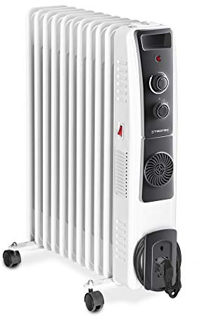 TROTEC Radiateur bain d'huile TRH 23 E, 2500 watts, Thermostat à réglage, silencieux, ventilateur