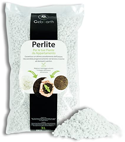 GebEarth® | Perlite pour Plantes 3L | Améliore Le Drainage de l'eau | Perlite expansée, idéale pour Les Plantes succulentes, Les orchidées, Les Carnivores et Autres Plantes sensibles à l'humidité