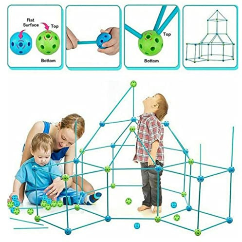 TLHWIN Kids Fort Building Kit Costruzione di giocattoli educativi Tunnel Tenda Giocattolo Set Apprendimento Fai Da Te Kit Costruzione Giocattoli Regalo Di Compleanno (88PCS)