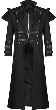 MVFEUIJ Vêtement rétro Renaissance, veste frack médieval, steampunk, gothique, manteau de cour, costume cosplay, uniforme, costume Halloween, carnaval