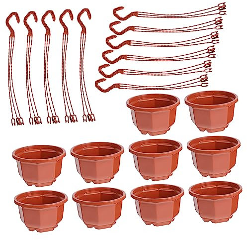 MERRYHAPY 10sätze Hängende Blumentöpfe Kunststoff Teiliges Mit Haken Für Balkon Und Garten Langlebige Und Stilvolle Pflanzgefäße Für Ihre Pflanzen