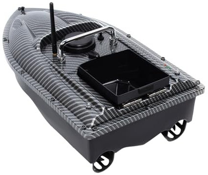 PansyWind Köderboot 500M GPS Futterboot Nachtangeln 1.5kg Fischköder mit LED-Licht Angelköderboot Auto Cruise mit Funkfernsteuerung (Ruß)