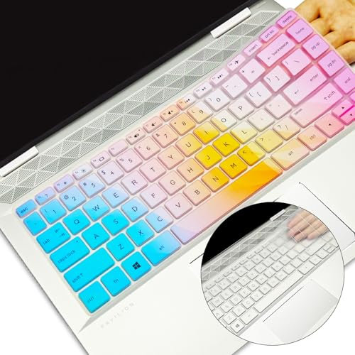 Silicone Keyboard Cover for HP Pavilion x360 14 14M-BW 14M-BA 14-BF 14M-CF 14M-CD 14-DF 14M-DH 14T 14-DG 14-DK0002DX 14-CD0011NR 14t-DW000 14T-DH200 14-DF0023CL 14-DF0023CL（Dazzling Color）