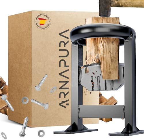 ARNAPURA Astilladora de Leña Manual | Cortador de Leña Fabricado con Acero de Alta Resistencia | Astilladora de Troncos | Incluye Tornillos y Arandelas