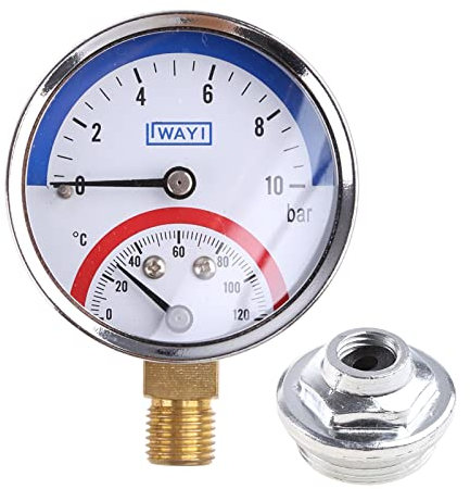 Misuratore di temperatura e pressione filettatura 1/1/2 0-120 ℃ 0-10 Rangings Mearsuring per riscaldamento a pavimento