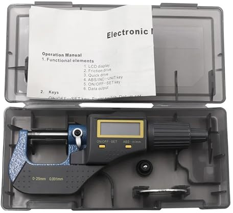 Micrometro digitale esterno da 0-25 mm, micrometro elettronico da 0,001 mm, calibro a corsoio Strumenti del macchinista