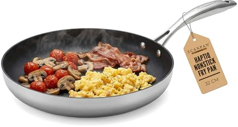Scanpan HaptIQ Edelstahl-Aluminium-Bratpfanne, 31 cm, antihaftbeschichtet, kompatibel mit allen Herdarten und Induktionsherden, geeignet für Induktion, Küchenutensilien aus Metall, ofenfest bis 260 °C