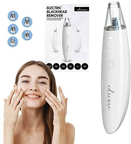Edicare, Porenreiniger, Pickelentferner, Gesichtspflege, Porensauger, Gerät gegen Blackheads, Akne, Elektrisch und USB aufladbar