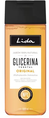 Lida - Jabón Líquido 100% Natural de Glicerina | Gel de Ducha y Baño | Limpia, Protege e Hidrata en Profundidad todo Tipo de Pieles | Elaboración Tradicional - 600 ml
