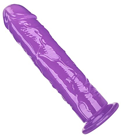 Dildo realistico da, giocattoli erotici in materiale sicuro per il corpo, pene finto e con forte ventosa per giochi a mani libere cazzoduro per donna o uomini dildo anale (Viola, 25CM)