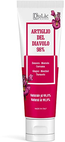 Dulàc, Artiglio del Diavolo 98% Gel Forte 100ml, Gel Corpo Rinfrescante con Zenzero, Mentolo e Curcuma, Sollievo Pelle Stressata con Tensioni Muscolari e Articolari, Pre e Post Sport, Made in Italy