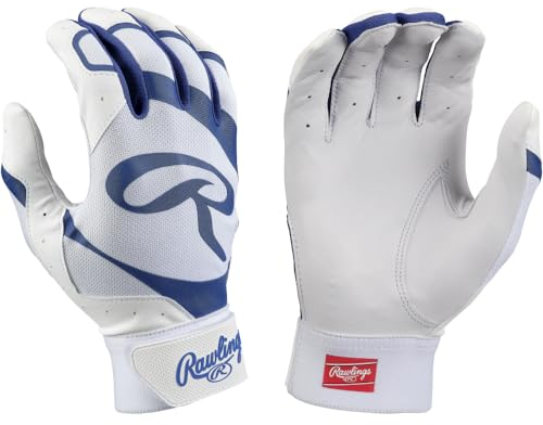Rawlings | 5150 II Baseball Schlaghandschuhe | Weiß/Marineblau | Erwachsene M