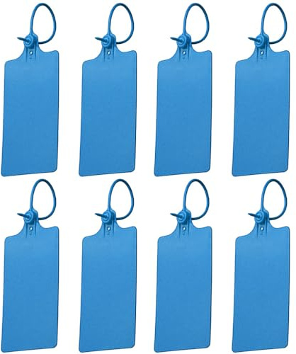 100 etiquetas de plástico para envío, impermeables y escribibles, sellos de seguridad autobloqueantes, etiquetas grandes a prueba de desgarros para etiquetar y marcar, 250 mm, color azul