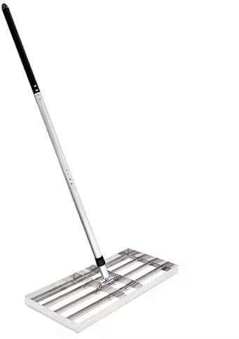 HomeBee® Rasen Rakel (60 x 25 cm), Handliche Rasen Rakel [für einen sattgrünen Rasen] – Inkl. 2 Meter Stiel – Nivellierrechen für Rasenpflege – Breiter Rasenrechen zum Sanden