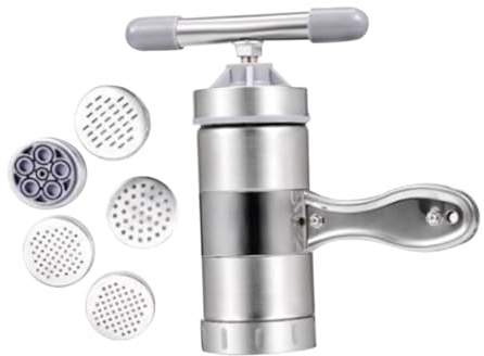 MOLUCKFU Edelstahl Nudelmaschine Manuell Handbetriebene Teigpressmaschine Für Zuhause Mit Nudelformen Einfache Anwendung Und Reinigung Für Pasta-gerichte Hochwertiges Küchenzubehör