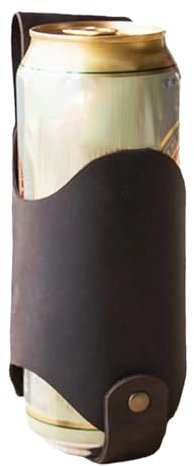 Effacé - Étui en cuir PU pour bière, support de boisson, sac étanche | Ceinture avec réglage sécurisé, portail sans mains pour barbecue, fête, expéditeur