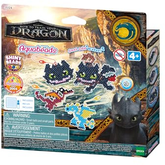 Aquabeads - Le kit porte clés Dragons - Kit de Loisirs créatifs - Activité Manuelle Enfants en Toute autonomie - Coffret de Perles Qui collent avec de l'eau - Jouet Enfant 4 Ans et + - 35124