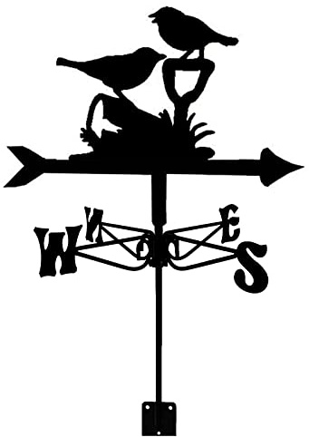 KRRKQH Varijería Viento Metal Valor Clima Acero Inoxidable con Montaje en Techo, Decoraciones meteorología para el cenador jardín Patio de Granja al Aire Libre