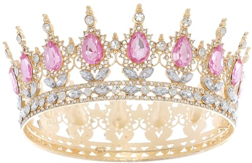 Couronne de reine d'anniversaire pour femme - Vintage - Cristal - Couronne de princesse - Couronne d'anniversaire - Diadème, standard, Alliage, 0