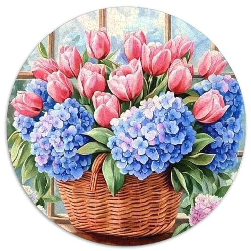 Bouquet de Tulipes — Arrangement Floral Vibrant 1000 Pièces Puzzle pour Adultes Et Enfan Puzzle Rond Décoration Moderne Jeu Cadeau Unique 1000pcs (67.5x67.5cm)