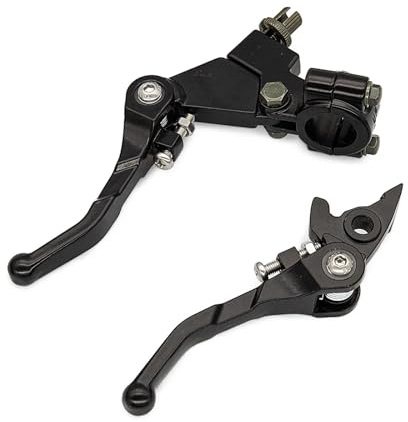 PACGYDK Maneta Freno Moto Ajuste para BSE apto para KAYO 110 125 140 150 cc Pit Dirt Bikes piezas de la mayoría juego freno palanca embrague plegable aleación aluminio(A)