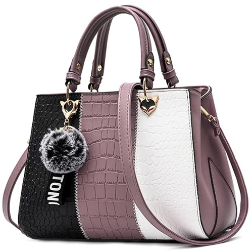 VARLIVOO Casual Bolsos para Mujer Bolsos Bandolera Bolsos de Mano Bolsos Totes para Mujer Bolso Señoras Cocodrilo Patrón Impermeable PU Cuero