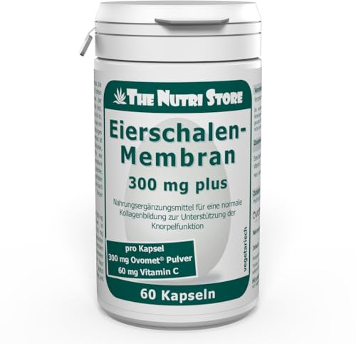 Eierschalenmembran 300 mg plus Kapseln 60 Stk. - Nahrungsergänzungsmittel für eine normale Kollagenbildung zur Unterstützung der Knorpelfunktion