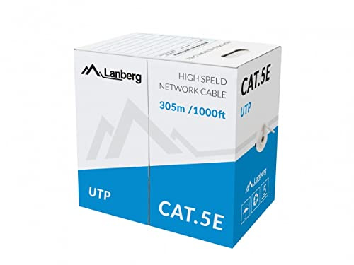 Bobina Cat.5E LANBERG UTP 305M Solid CCA Negro