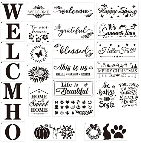 26 Stück Buchstaben Schablone Kunststoff, Buchstabenschablonen zum Malen auf Holz, DIY Schablone zum Malen an der Wand Scrapbooking Kinder Home Dekoration