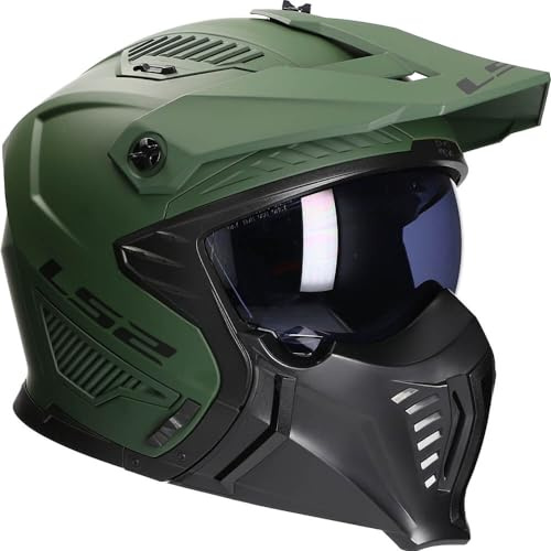 LS2, Casco Moto Jet/Modulare DRIFTER SOLID Matt Military Green, S